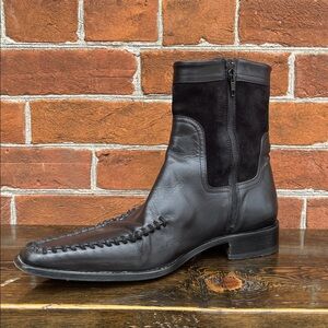 DSQUARED2 Black Leather & Suede Ankle Boots